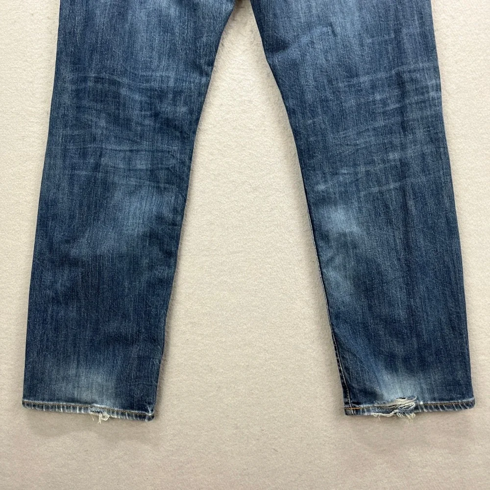 Lucky Brand Jeans Mens 36 Blue Denim Athletic Slim Fit Distressed Streetwear